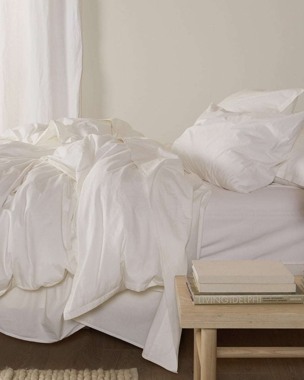 Duvet Cover, Percale (Cream), Lightweight Design for Bedroom Layering, Comforter Covers and Everyday Bedding, 2 Size Options image 4