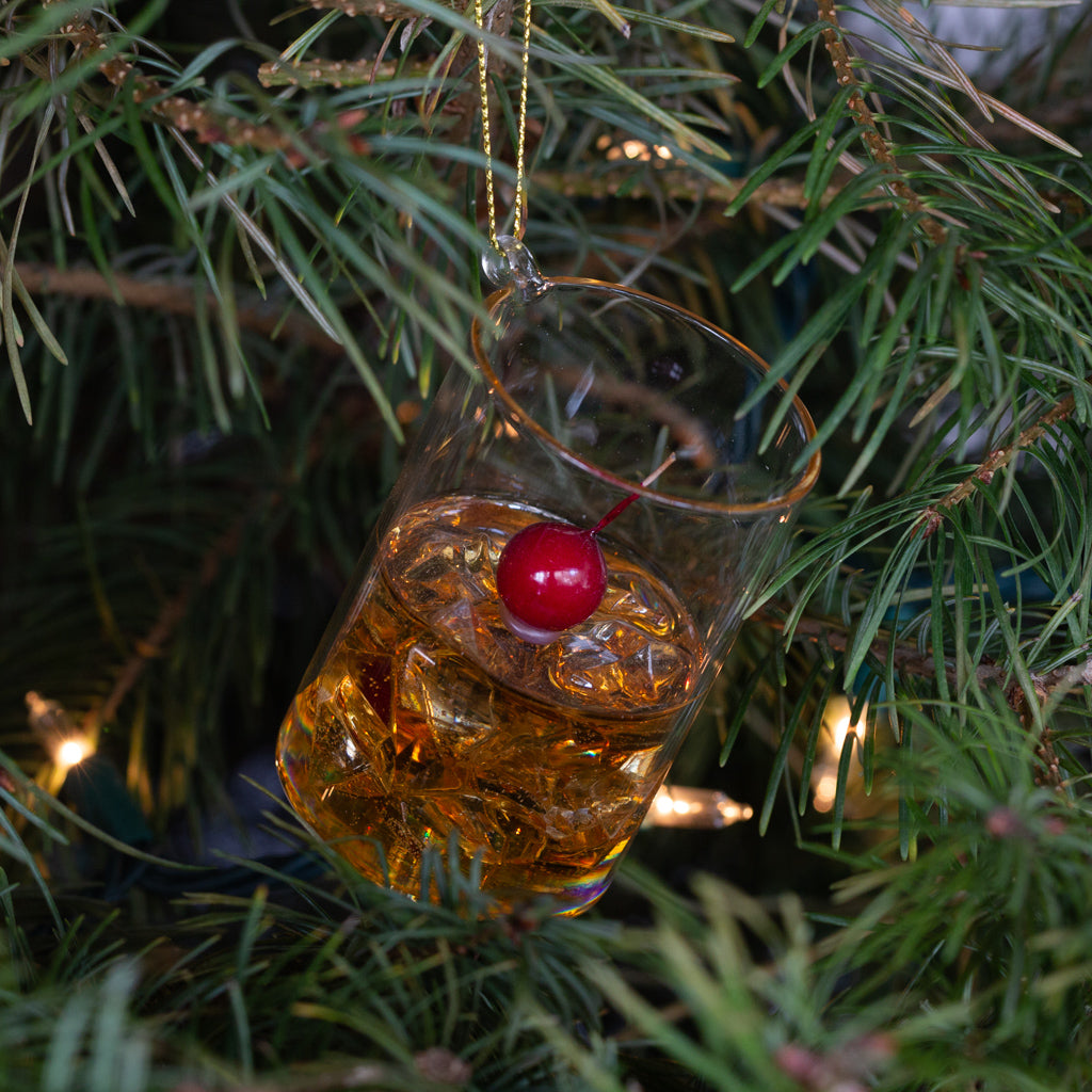 Seasonal Home Decor, Manhattan Cocktail Christmas Tree Ornament for Holiday Displays, Shelves and Festive Rooms image 4