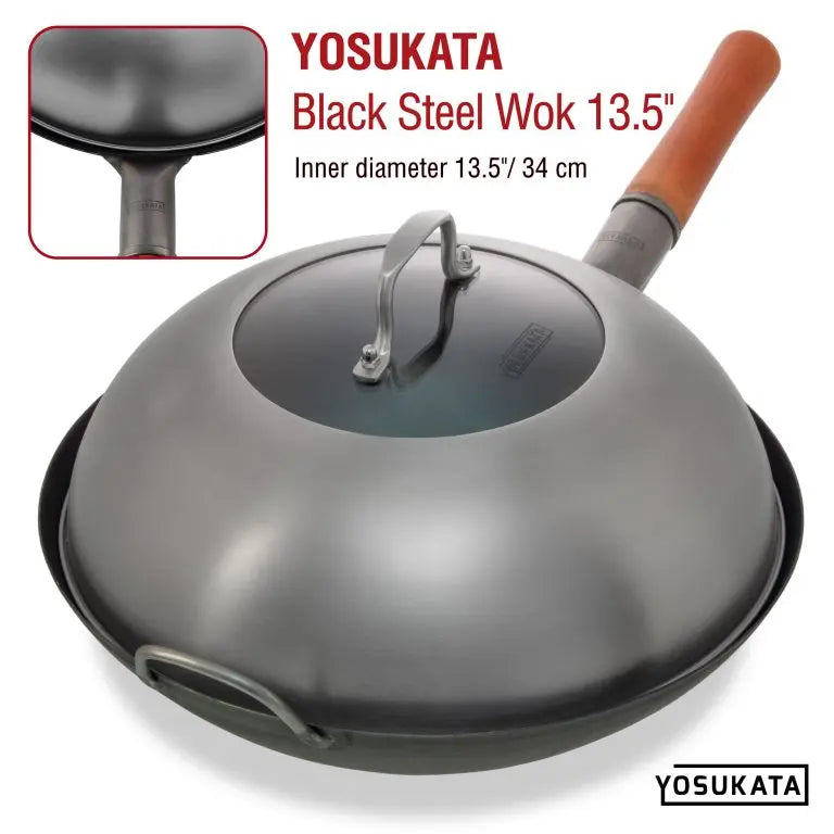 Stainless Steel Wok, 12.8" Lid with Tempered Glass, Stainless Steel Construction for Stir-Frying, Searing and Everyday Meal Prep image 4