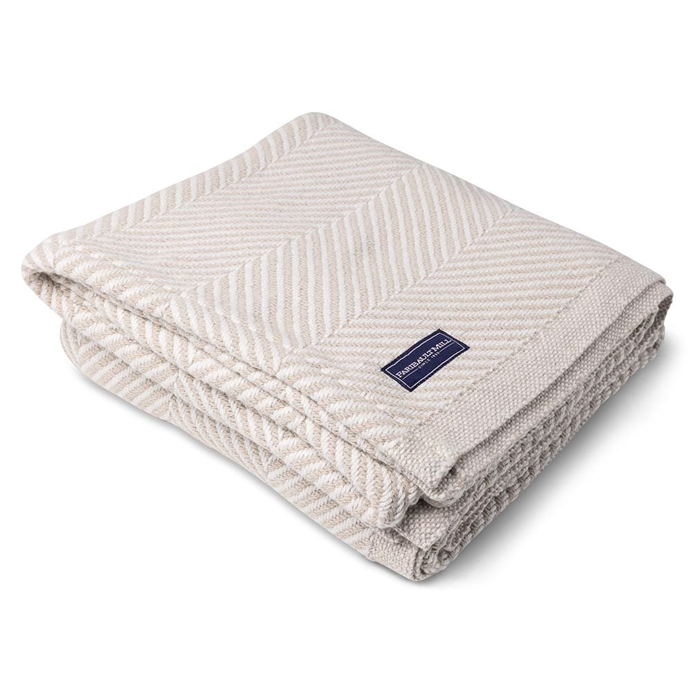 Cozy Throw Blanket, Monhegan Cotton Without Fringe Oyster for Living Rooms, Bedrooms and Everyday Lounging image 4