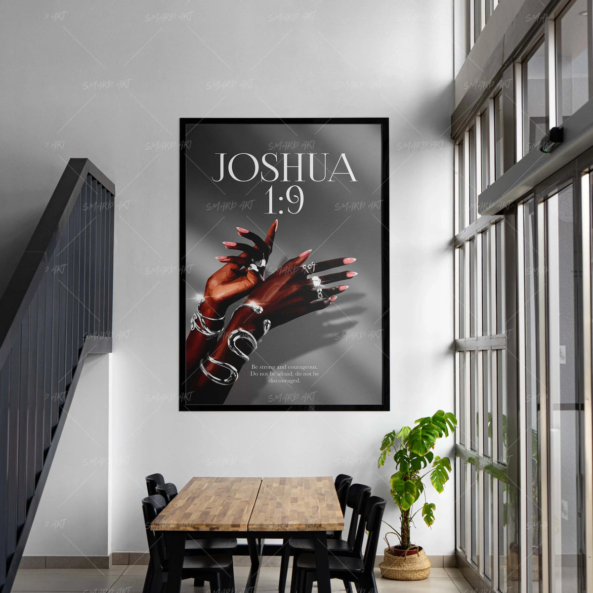 Wall Art Print, Joshua 1:9 for Gallery Walls and Modern Room Decor, 4 Size Options, Designed for Living Rooms, Bedrooms and Home Offices image 4
