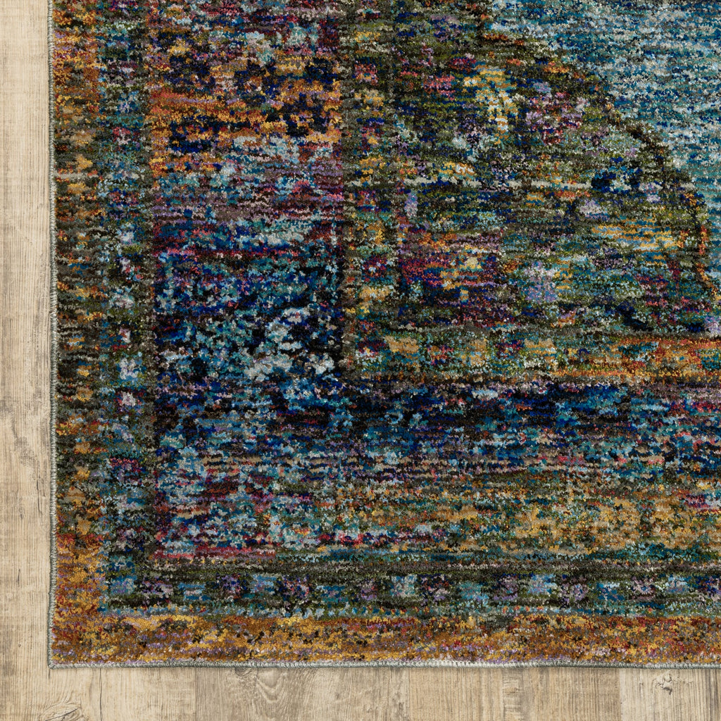 Area Rug, Andorra 7139A Blue Multi for Hallways, Dining Spaces and Home Decor, 11 Size Options image 4
