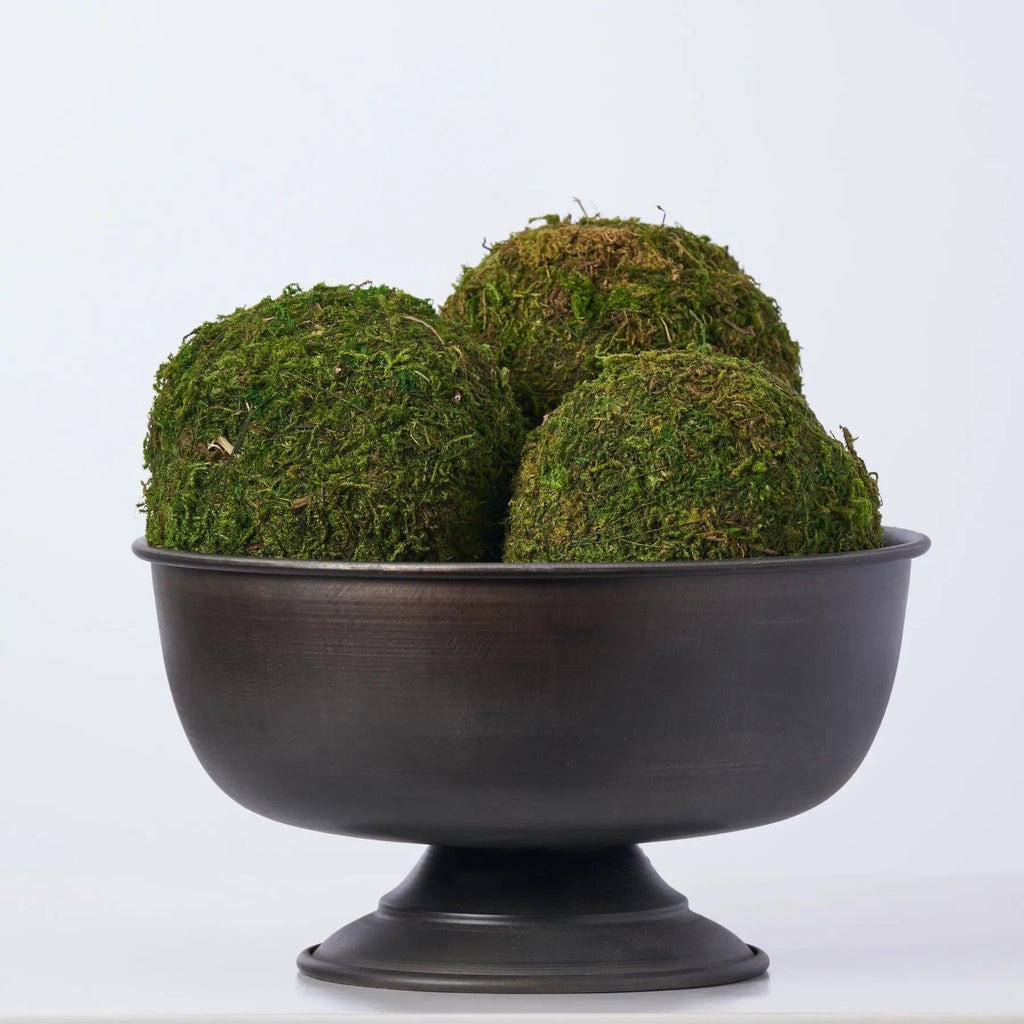 Dinnerware, Natural Green Faux Moss Ball Decorative Bowl, Lightweight Design for Everyday Meals and Table Settings, 3 Size Options image 4