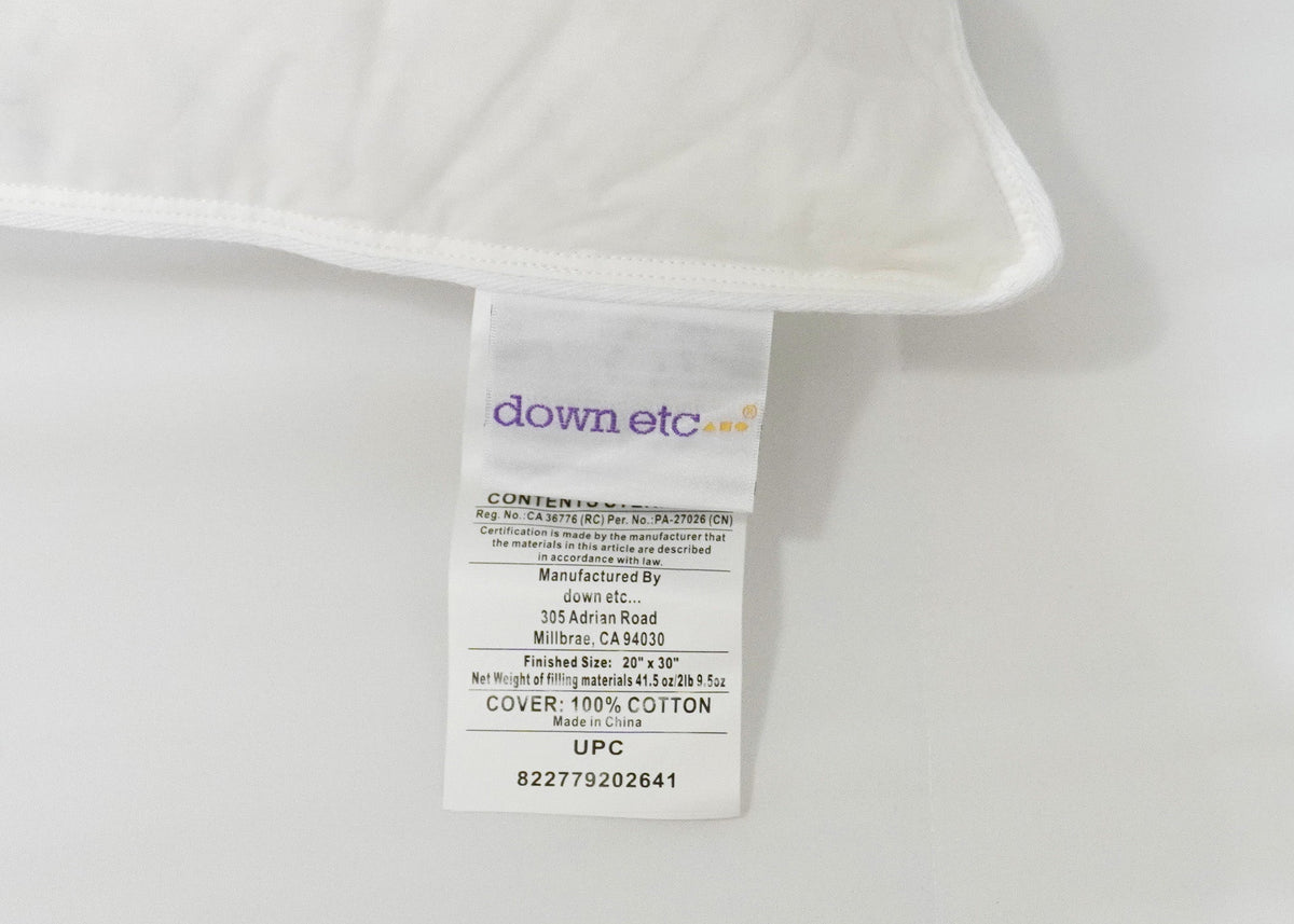 Bed Pillow, Etc. Rhapsody Wrap Feather Featured at Many, Machine-Washable Care for Everyday Sleep and Guest Room Bedding, 4 Size Options image 4