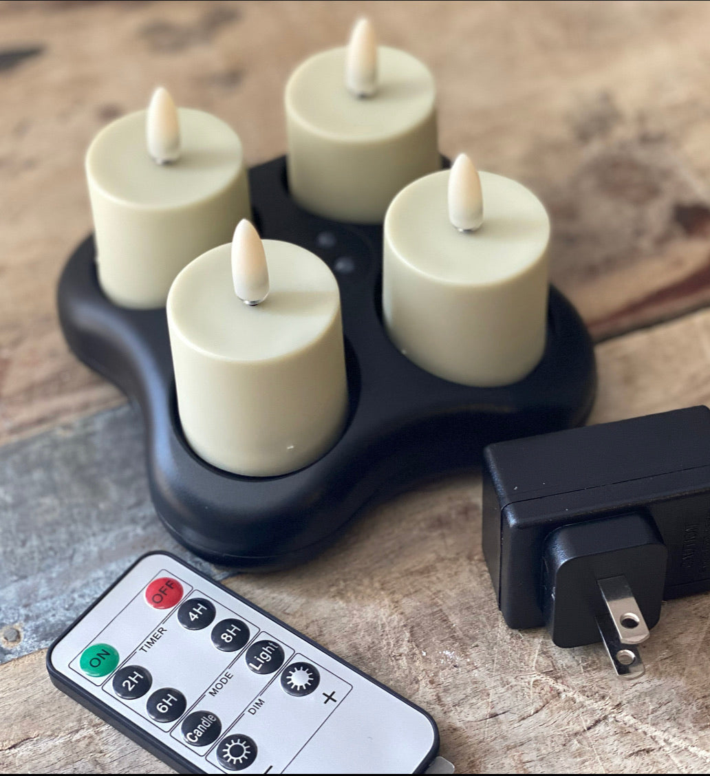 Decorative Candle, Rechargeable Flameless Votive Set of 4 for Entryways, Mantels and Everyday Home Ambience image 4