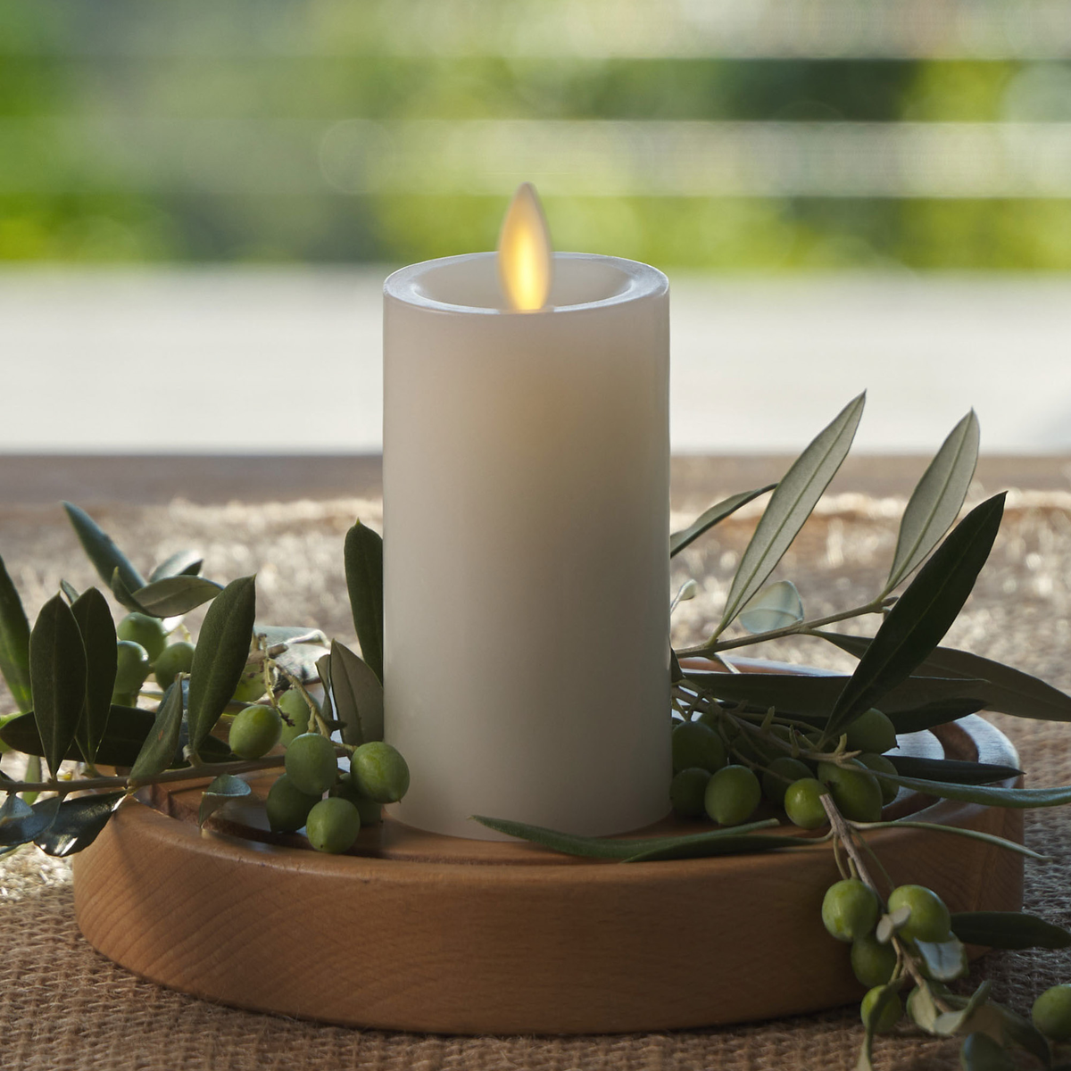 Flameless Candle, White Slim Pillar Recessed Top for Mantels, Entryways and Holiday Displays, 3 Size Options image 4