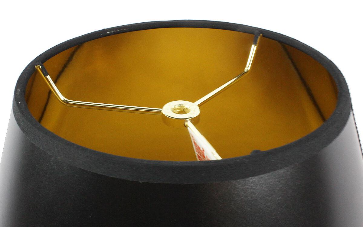 Lamp Shade, 16"W x 12"H Bold Black with True Gold Lining for Table Lamps, Floor Lamps and Home Lighting image 4