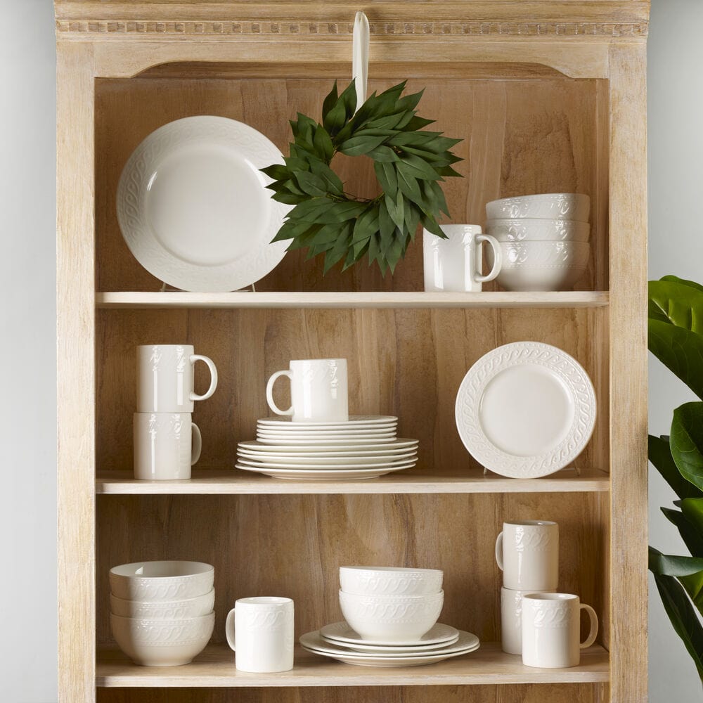 Dinnerware, Sylvia 32 Piece Set, Service for 8, Porcelain Construction, Dishwasher-Safe Care for Everyday Meals and Table Settings image 4