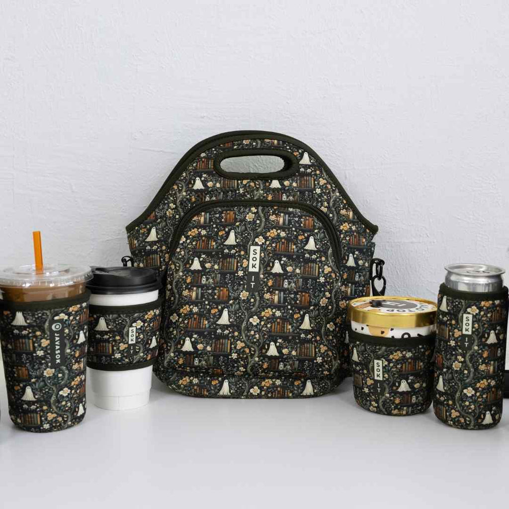 Reusable Cup Sleeve, Ghost Stories, Lightweight Design, Neoprene Construction for Iced Coffee, Cold Drinks and Condensation Control image 4