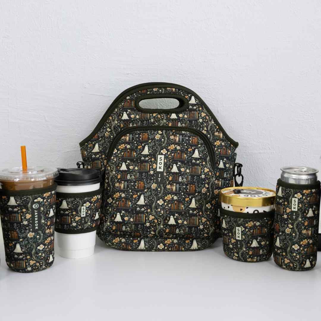 Reusable Cup Sleeve, Ghost Stories, Lightweight Design, Neoprene Construction for Iced Coffee, Cold Drinks and Condensation Control image 4