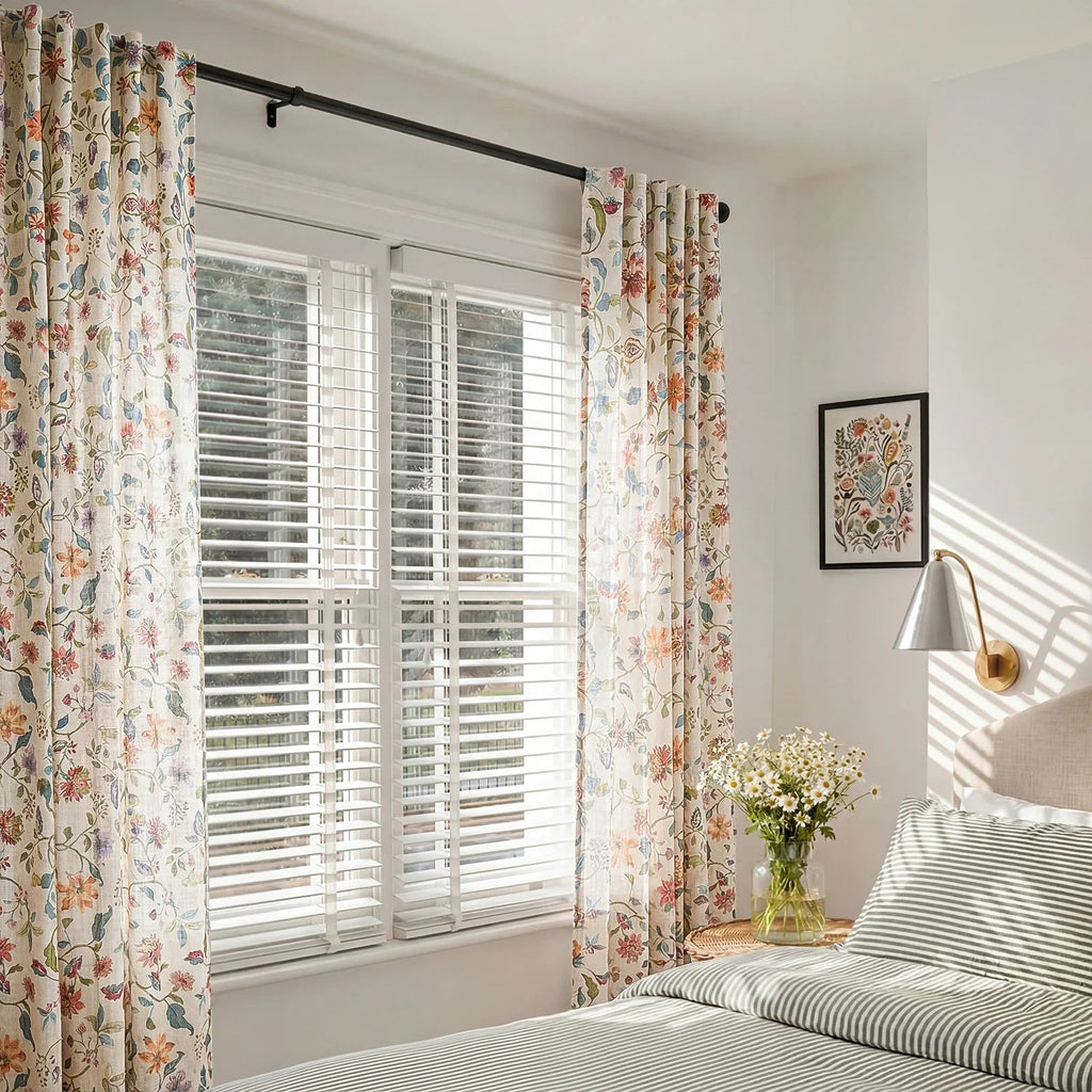 Window Curtain, Hattie Floral Linen Blend Curtains (2 Panels), Breathable Construction for Bedrooms, Living Rooms and Home Privacy image 4