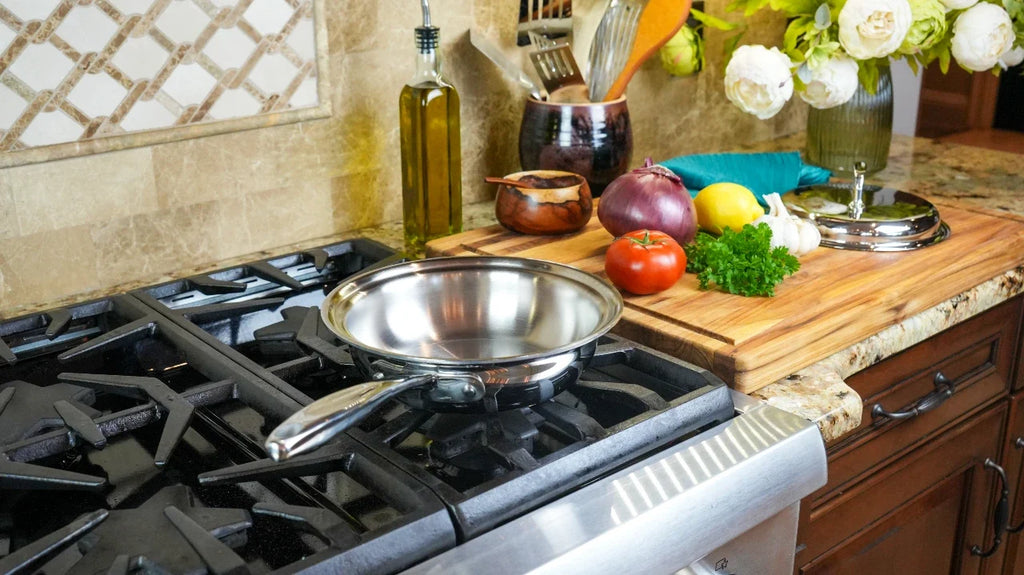 Stainless Steel Fry Pan, 1.5 Quart Sauté with Cover, Stainless Steel Construction for Stovetop Cooking, Family Meals and Daily Kitchen Use image 4