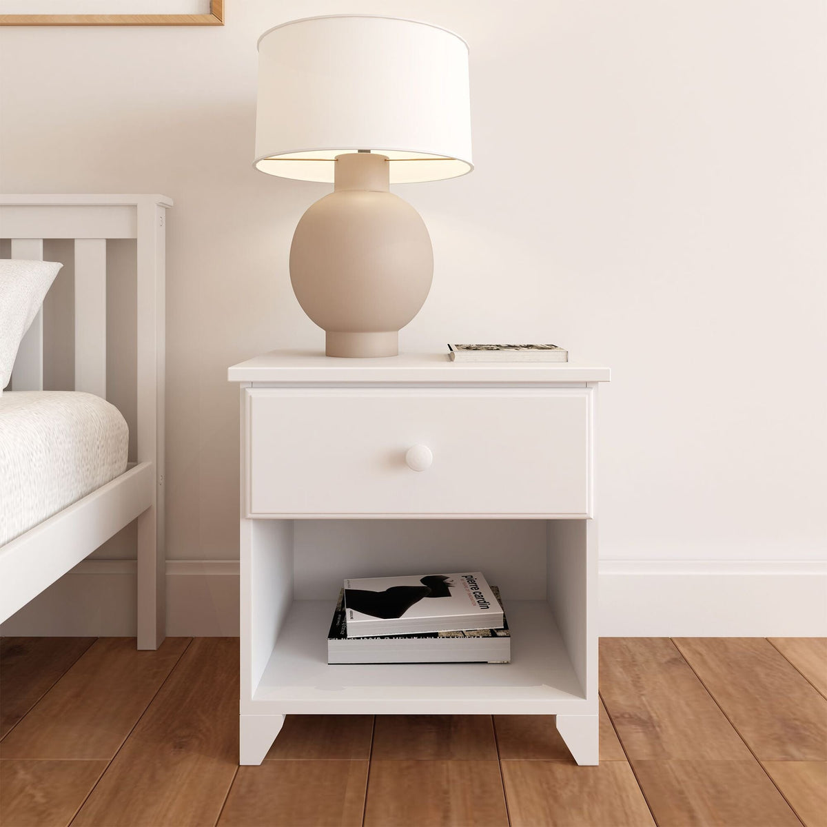 Nightstand, Classic with Shelf, Solid Wood Construction for Bedside Storage, Bedroom Organization and Guest Rooms, 3 Color Options image 4