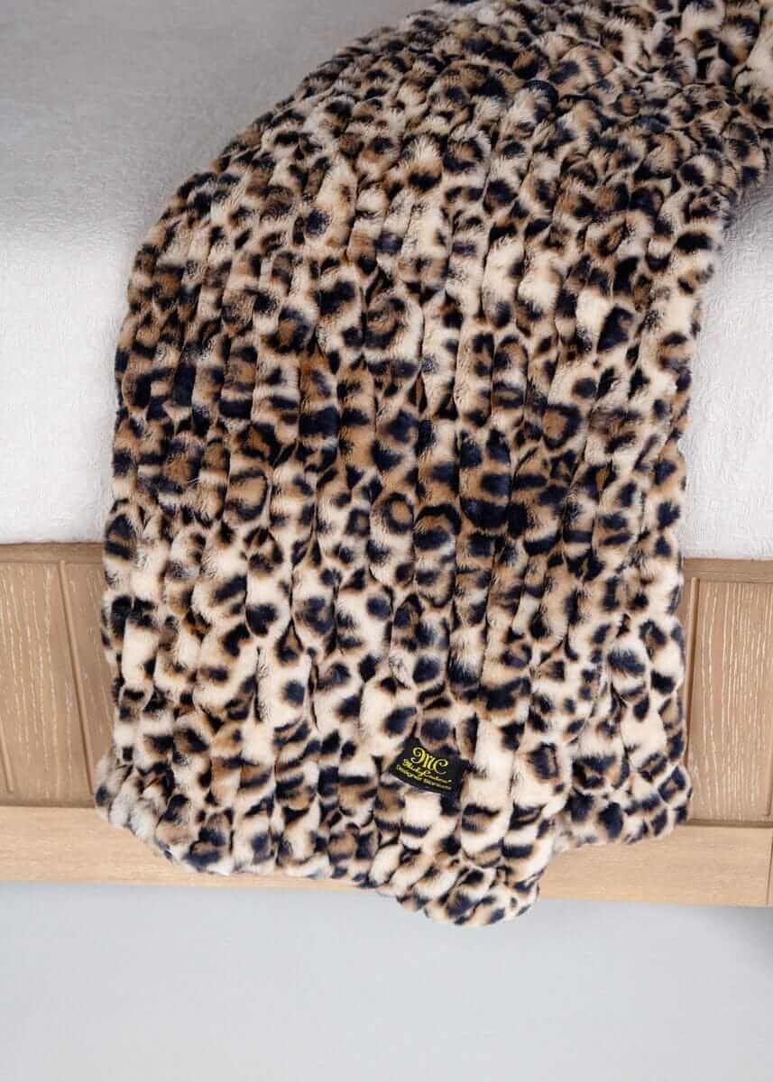 Cozy Throw Blanket, Hugs Golden Leopard for Sofas, Beds and Relaxing at Home, 5 Sizes and 4 Colors image 4