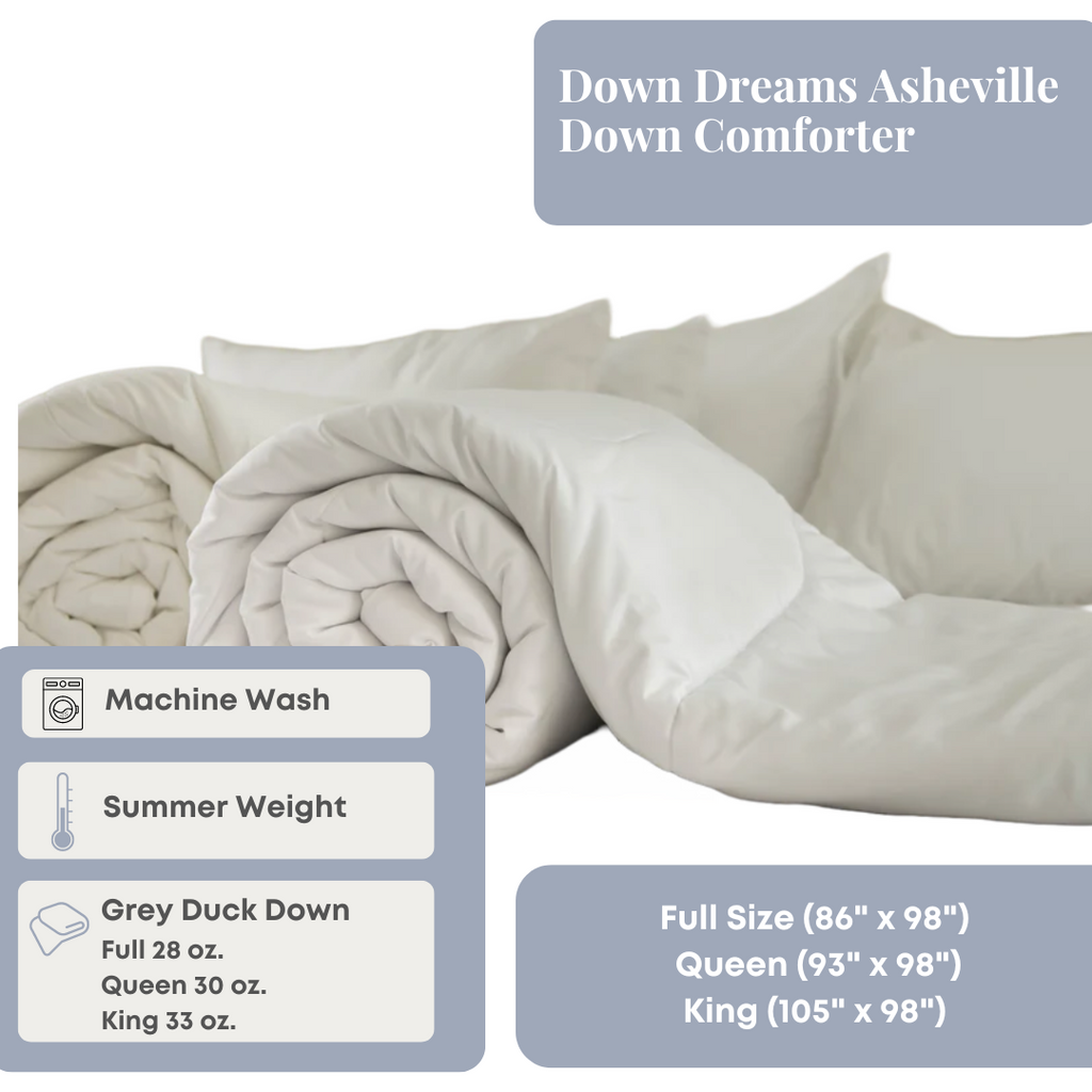 Down & Feather Comforter, Dreams Asheville Baffle Box Design, Hypoallergenic Comfort for Everyday Bedding and Comfortable Sleep image 4