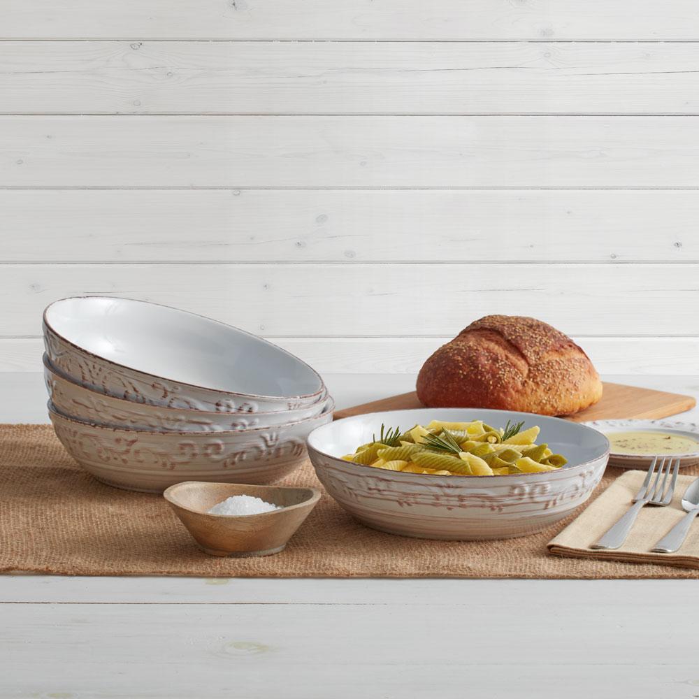 Dinnerware, Trellis White Individual Pasta Bowl, Dishwasher-Safe Care for Family Dining, Serving and Entertaining image 4