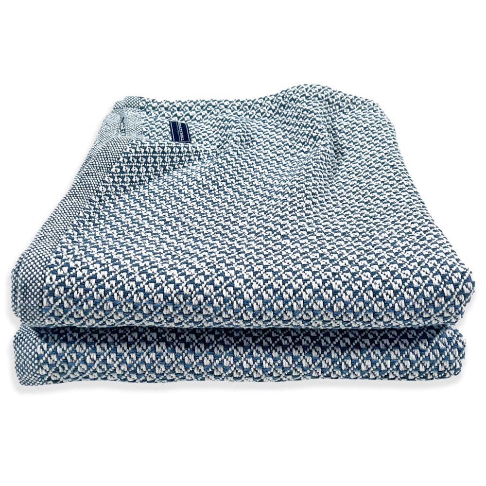 Cozy Throw Blanket, Bar Harbor Cotton Indigo, Machine-Washable Care for Sofas, Beds and Relaxing at Home, 4 Size Options image 4