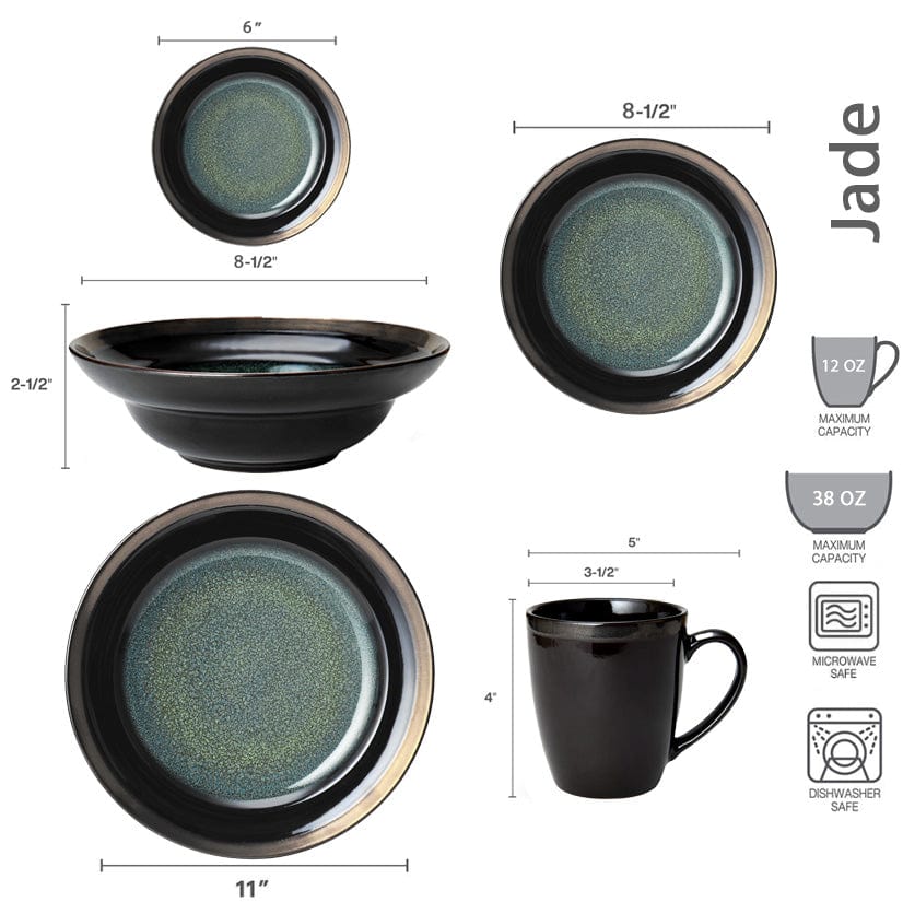 Dinnerware, Jade Set, Dishwasher-Safe Care for Family Dining, Serving and Entertaining, 3 Size Options image 4