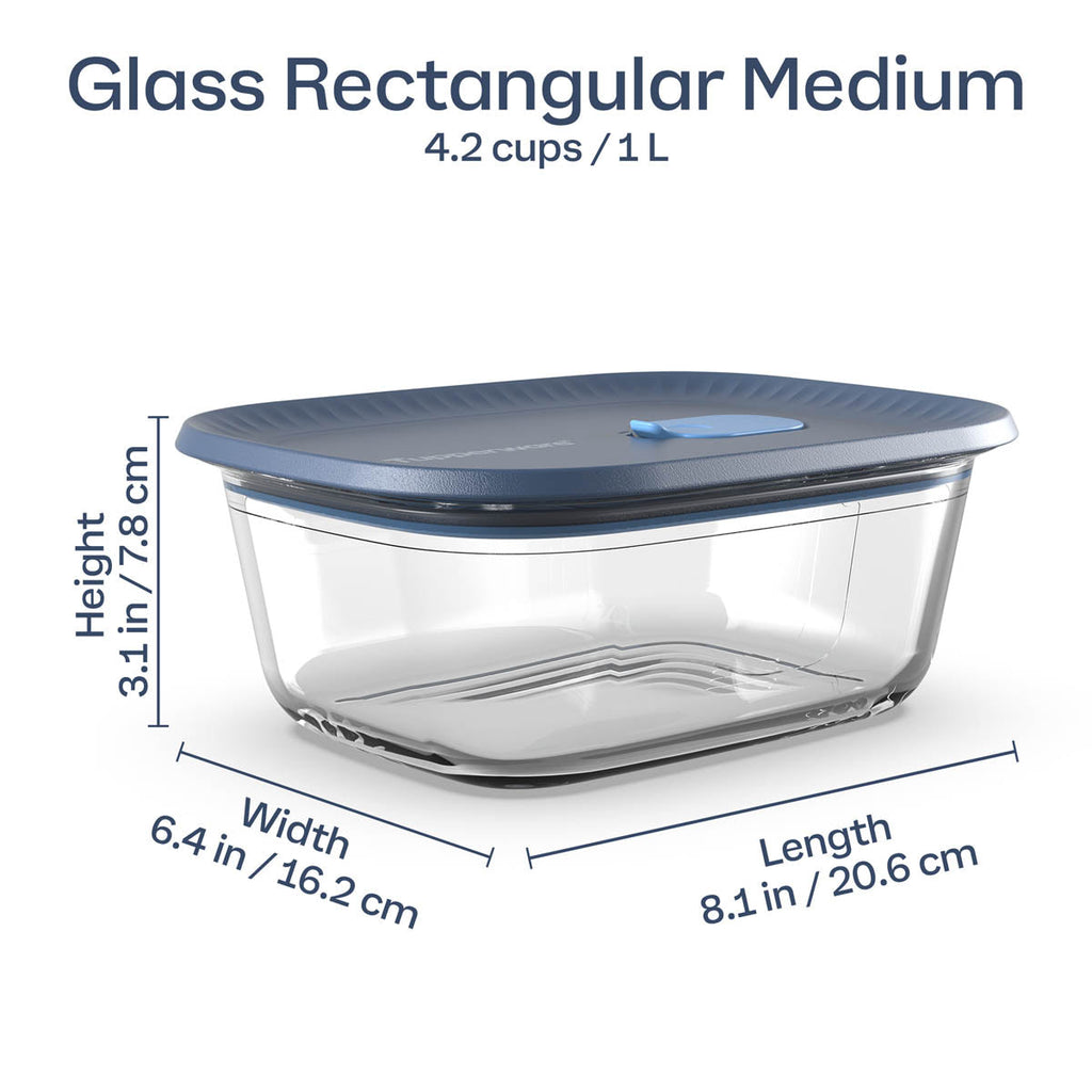 Food Storage Container, Voila Glass Rectangular Medium for Lunches, Pantry Storage and Everyday Meals image 4