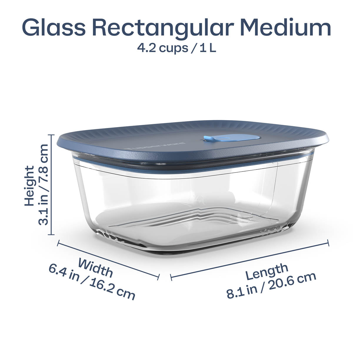 Food Storage Container, Voila Glass Rectangular Medium for Lunches, Pantry Storage and Everyday Meals image 4