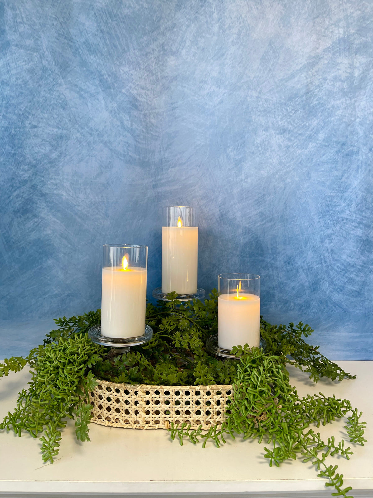 Flameless Candle, Cream Moving LED Glass Set for Mantels, Entryways and Holiday Displays, Designed for Everyday Home Use image 4