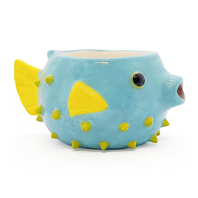 Coffee Mug, BarConic Tiki Drinkware Pufferfish 14 oz., Ceramic Construction for Kitchen Tables, Workspaces and Daily Hydration image 4