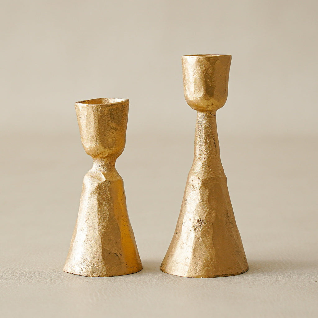 Decorative Candle, Gold Taper Holder Set of 2 for Entryways, Mantels and Everyday Home Ambience image 4