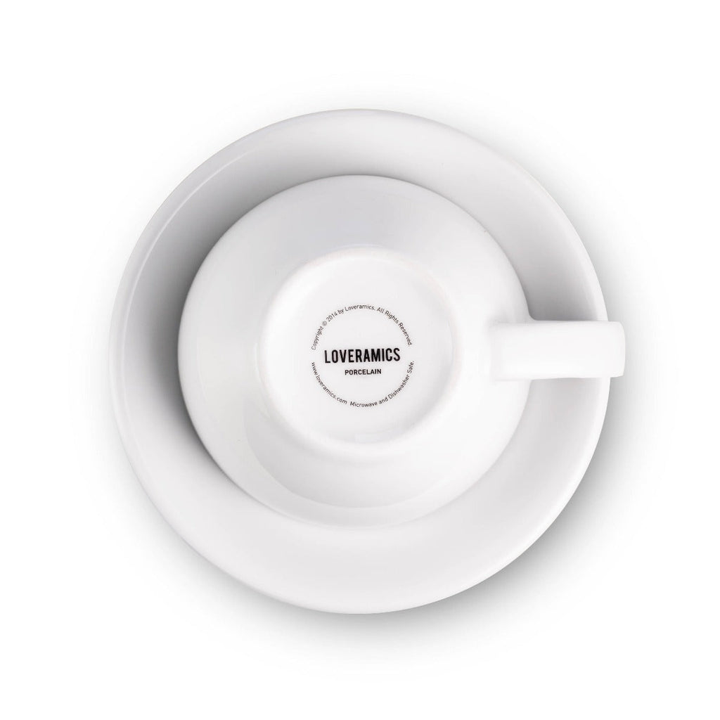 Coffee Mug, Egg Style Latte Cup & Saucer White (10oz, Porcelain Construction for Everyday Drinks, Home and Entertaining image 4