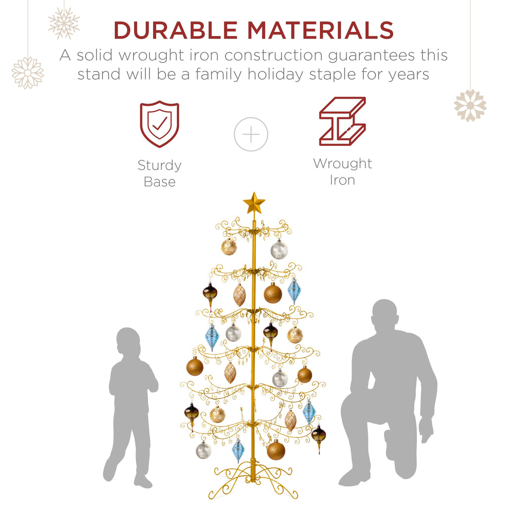 Seasonal Home Decor, Wrought Iron Christmas Tree Ornament Display w for Mantels, Tables and Seasonal Decorating, 2 Color Options image 4
