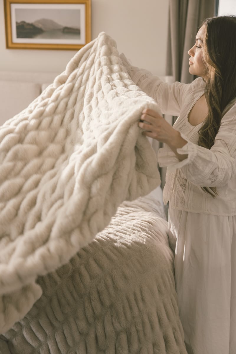 Cozy Throw Blanket, Hugs Creme Brulee for Living Rooms, Bedrooms and Everyday Lounging, 5 Size Options image 4