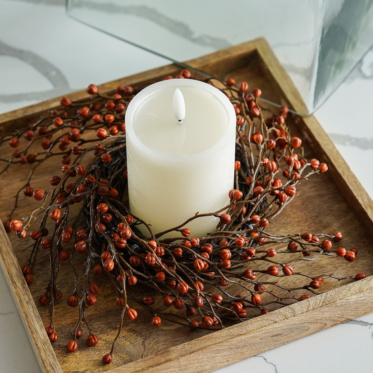 Decorative Candle, Mini Pumpkin Berries Ring for Living Rooms, Bedrooms and Relaxing Evenings image 4