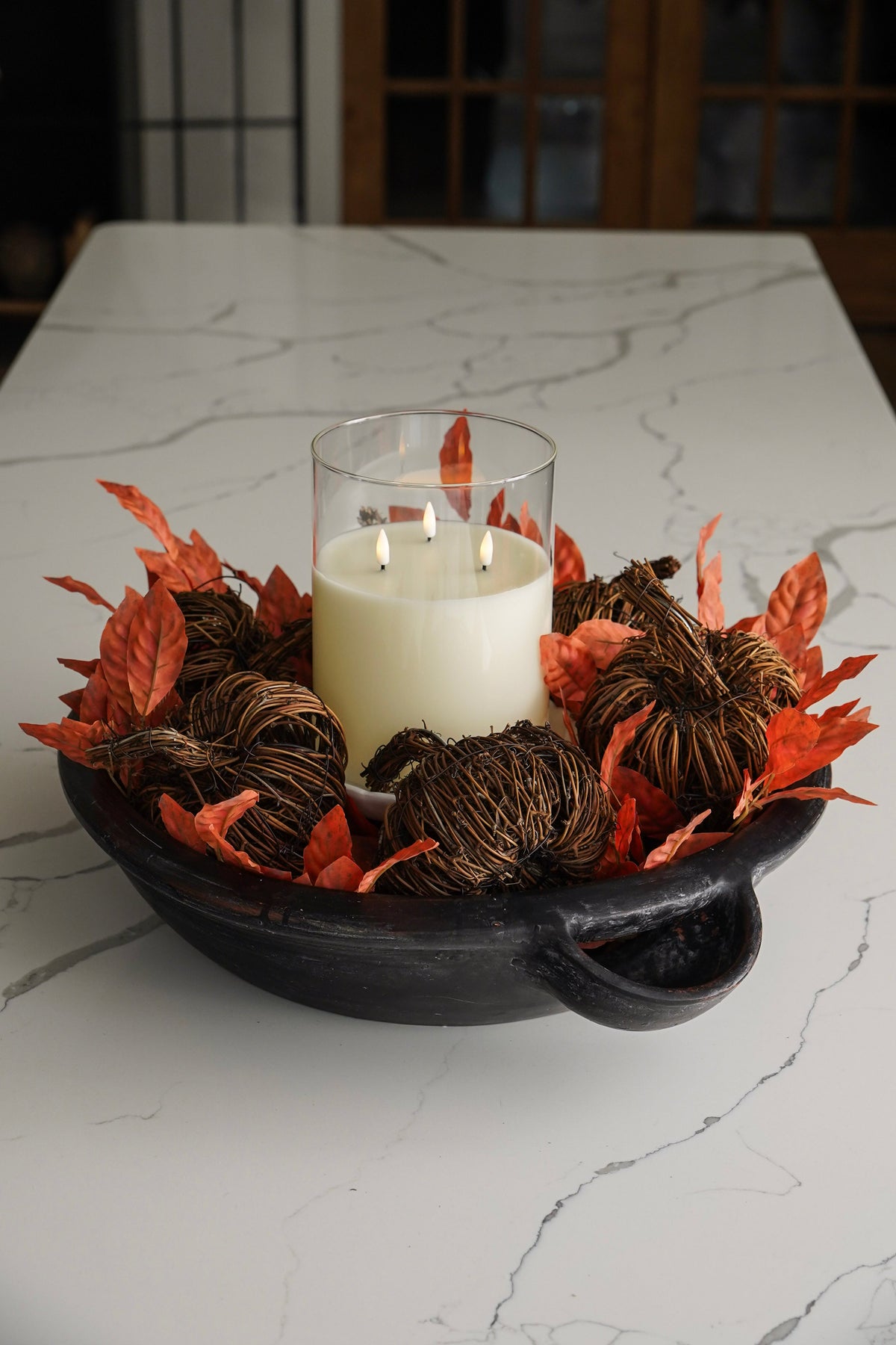 Decorative Candle, Flameless Triple Wick Glass for Entryways, Mantels and Everyday Home Ambience image 4