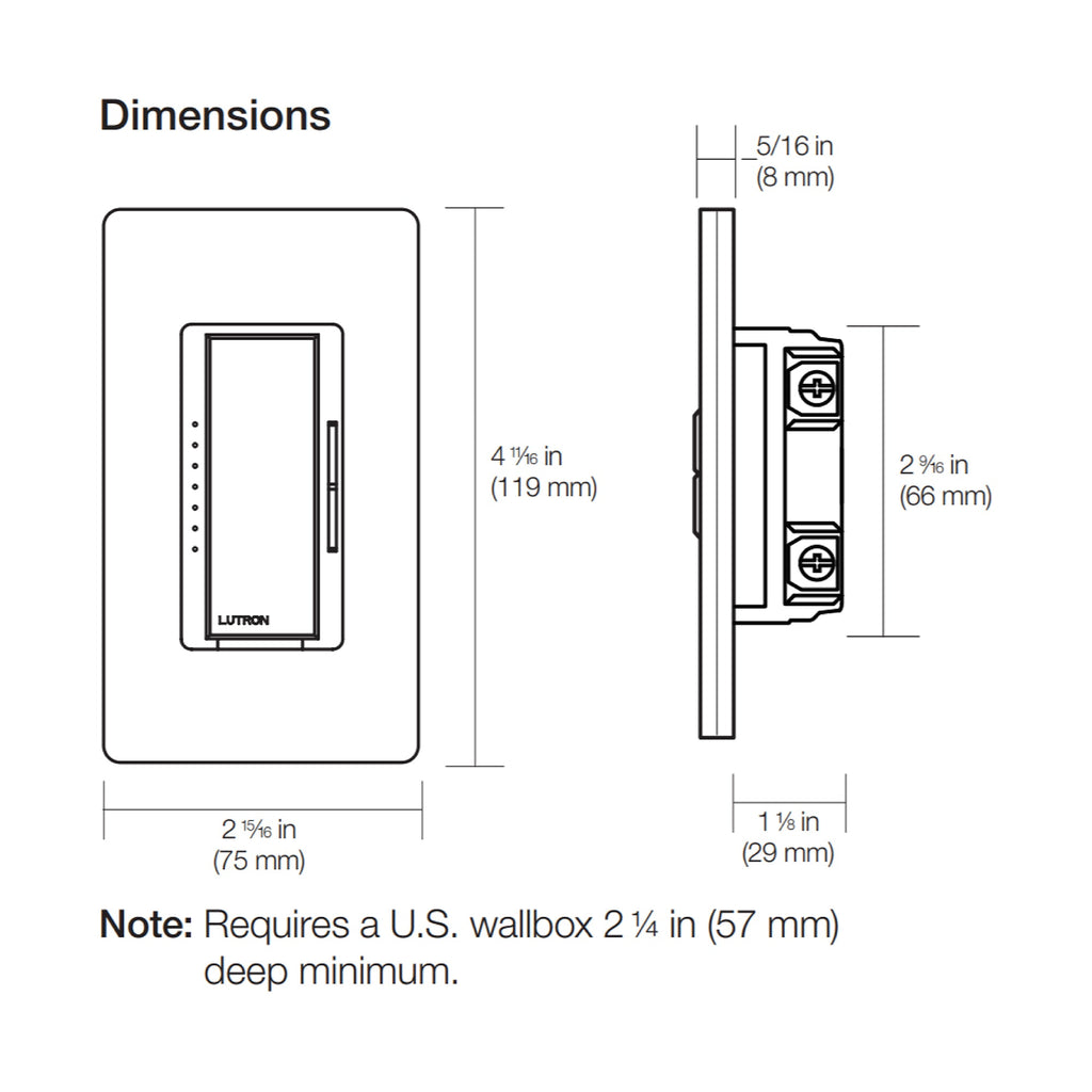 MACL-153M Maestro LED+ Dimmer Switch - Single Pole/Multi-Location image 4