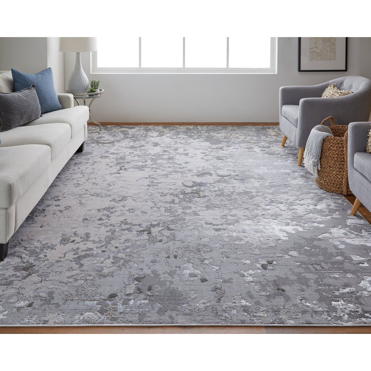 Area Rug, Micah 3336F Silver Gray, Stain-Resistant Finish for Living Rooms, Bedrooms and Entryways, 11 Size Options image 4