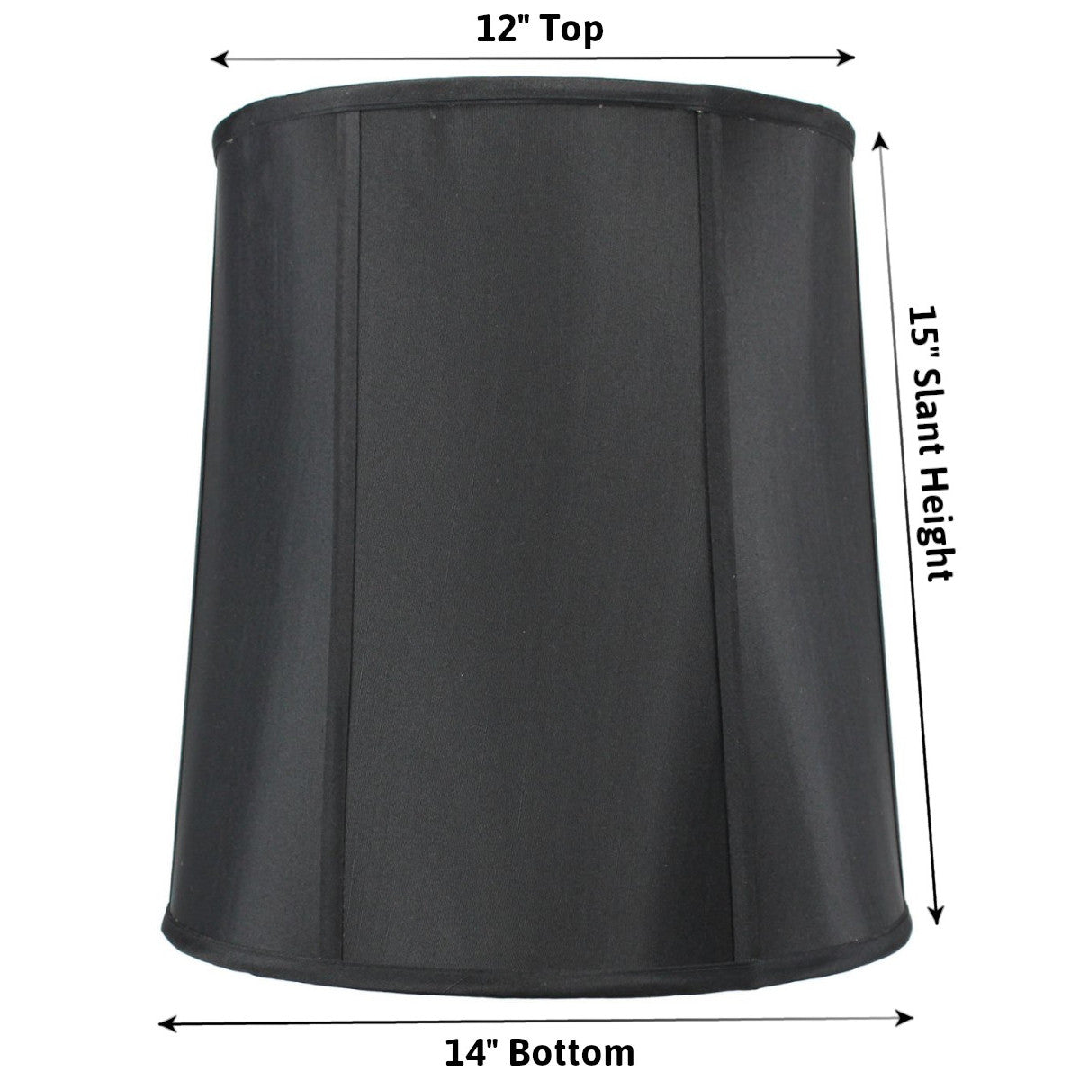 Fabric Lamp Shade, 14"W x 15"H Black Drum with Gold Liner for Lamp Replacement, Reading Corners and Living Spaces image 4