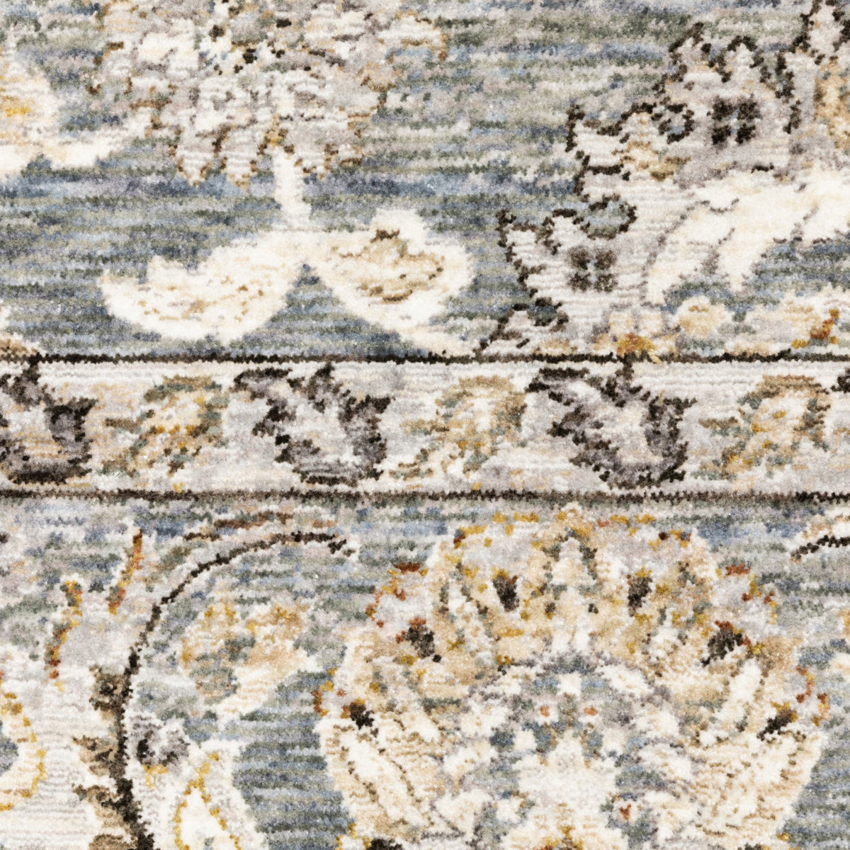 Area Rug, Maharaja 070E1 Blue Ivory for Living Rooms, Bedrooms and Entryways, 10 Size Options image 4