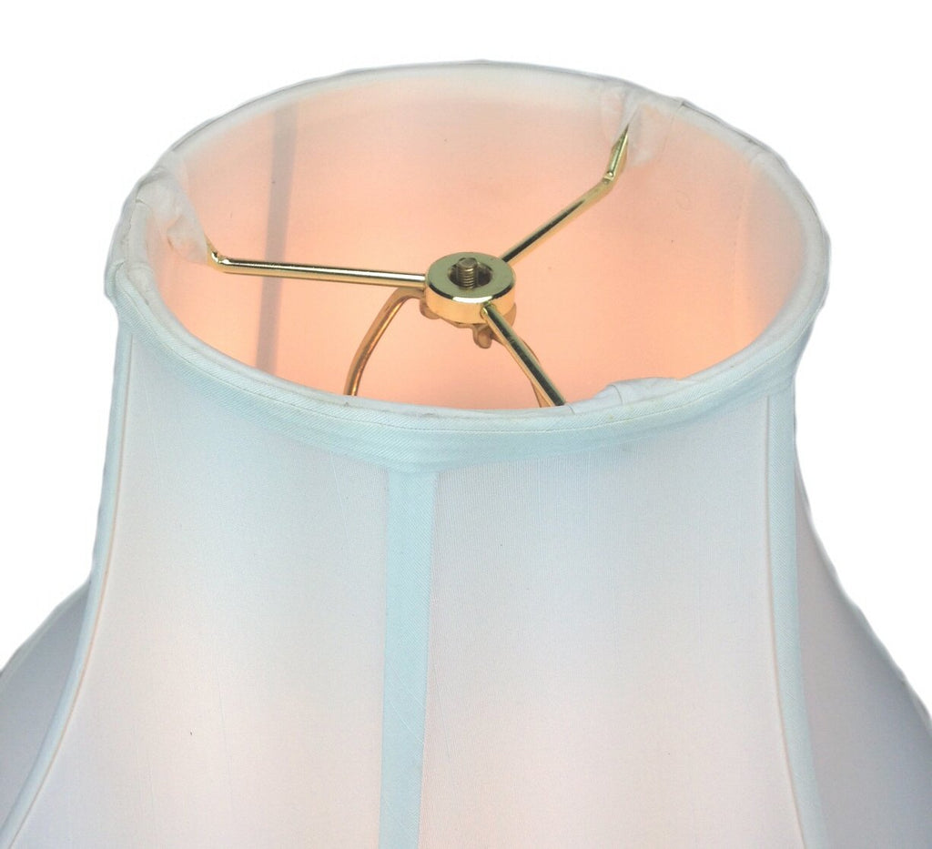 Fabric Lamp Shade, 17"W x 13"H White Bell Shantung for Lamp Replacement, Reading Corners and Living Spaces image 4