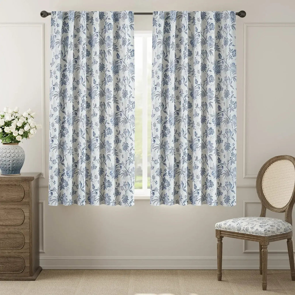Window Curtain, Botanical Vine Brushstroke Curtains (2 Panels) for Bedrooms, Living Rooms and Home Privacy, 8 Sizes and 5 Colors image 4