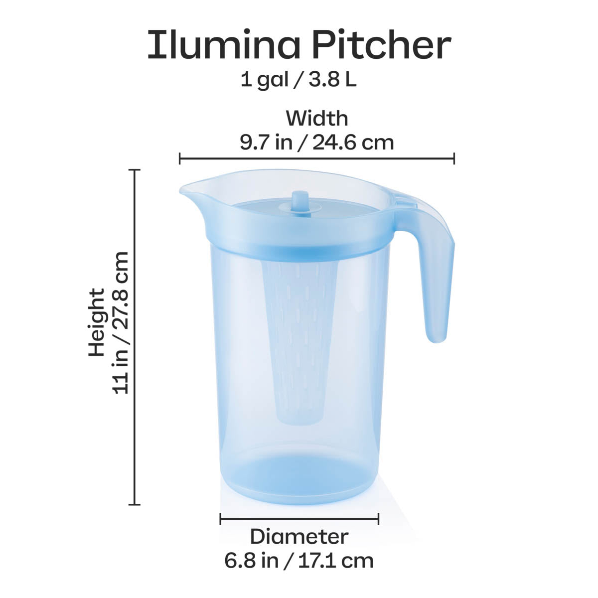 Dinnerware, Ilumina 1 Gallon Pitcher with Infuser 1 Gal for Family Dining, Serving and Entertaining image 4