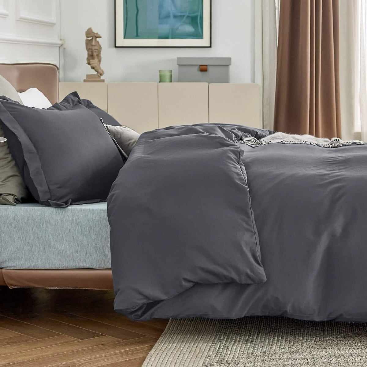 Duvet Cover Set, Brushed Microfiber for Guest Rooms and Everyday Bedroom Styling, 9 Sizes and 36 Colors image 4