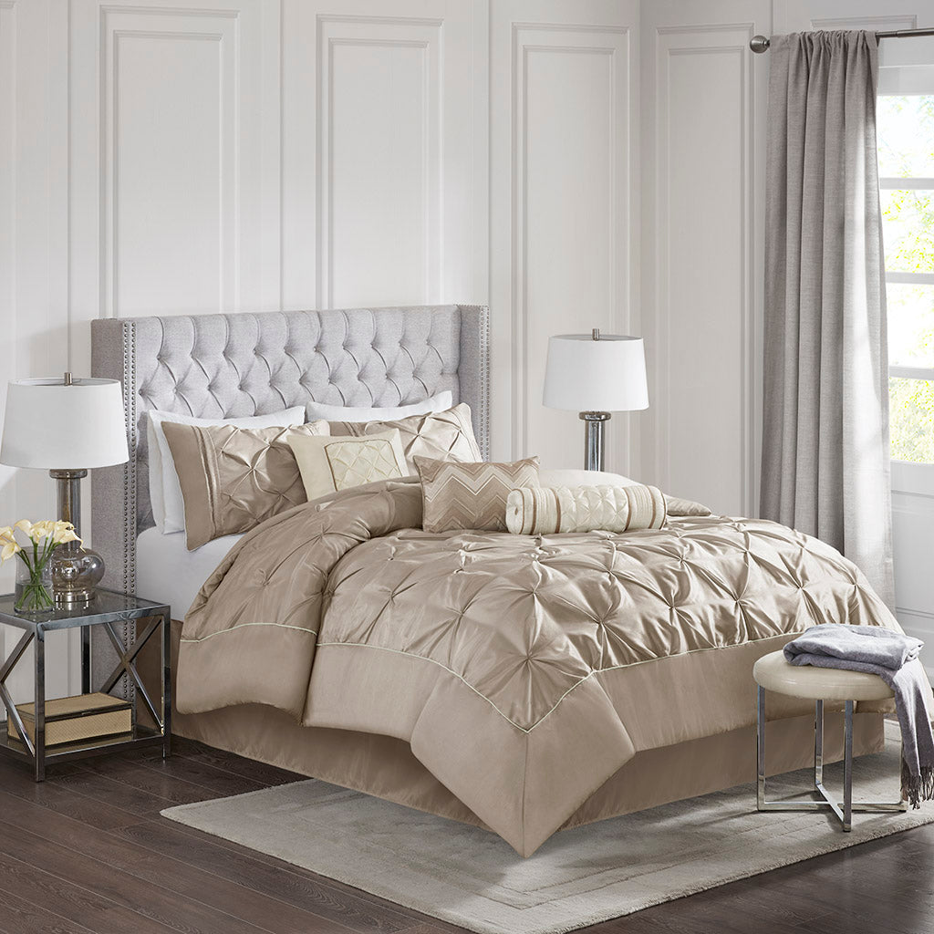 Bed Comforter, Laurel 7 Piece Tufted Set, Machine-Washable Care, Hypoallergenic Comfort for Year-Round Bedroom Comfort and Restful Sleep image 4