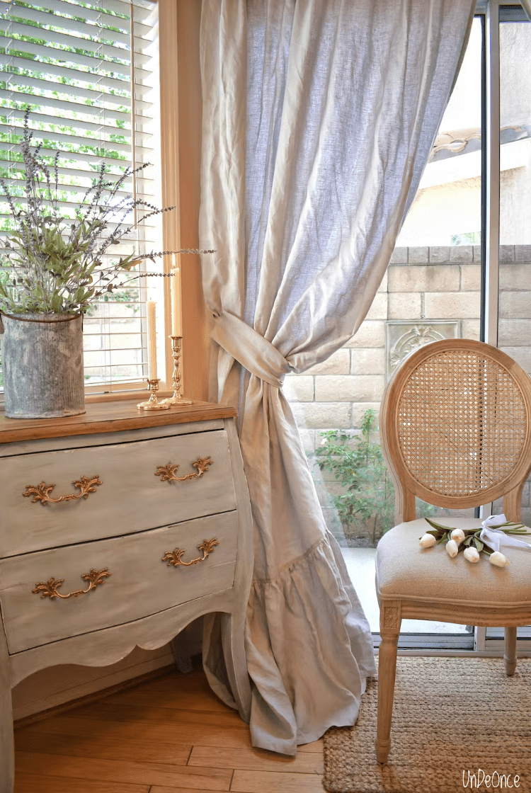 Window Curtain, Ruffled Linen Panel Natural Flax Cotton Lined for Windows, Room Styling and Everyday Privacy, 9 Size Options image 4