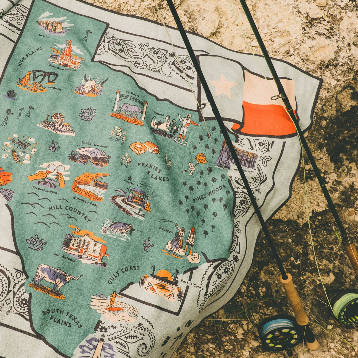 Bath Linen, Original Towel: Texas Map for Daily Bathroom Routines and Guest Baths, Designed for Home Bathrooms and Everyday Care image 4