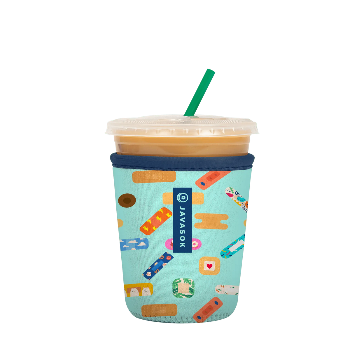 Reusable Cup Sleeve, Happy Healers, Neoprene Construction for Iced Coffee, Cold Drinks and Condensation Control image 4