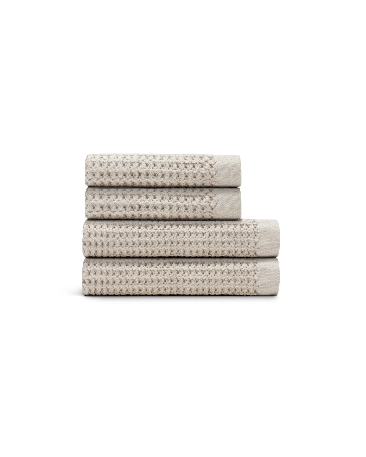 Bath Towel Set, Supima Waffle 4pc Bundle for Home Bathrooms and Everyday Care, 13 Color Options image 4