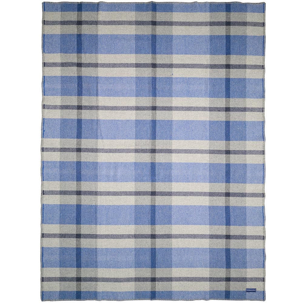 Cozy Throw Blanket, Northfield Plaid Wool Blue for Sofas, Beds and Relaxing at Home, Designed for Everyday Home Use image 4