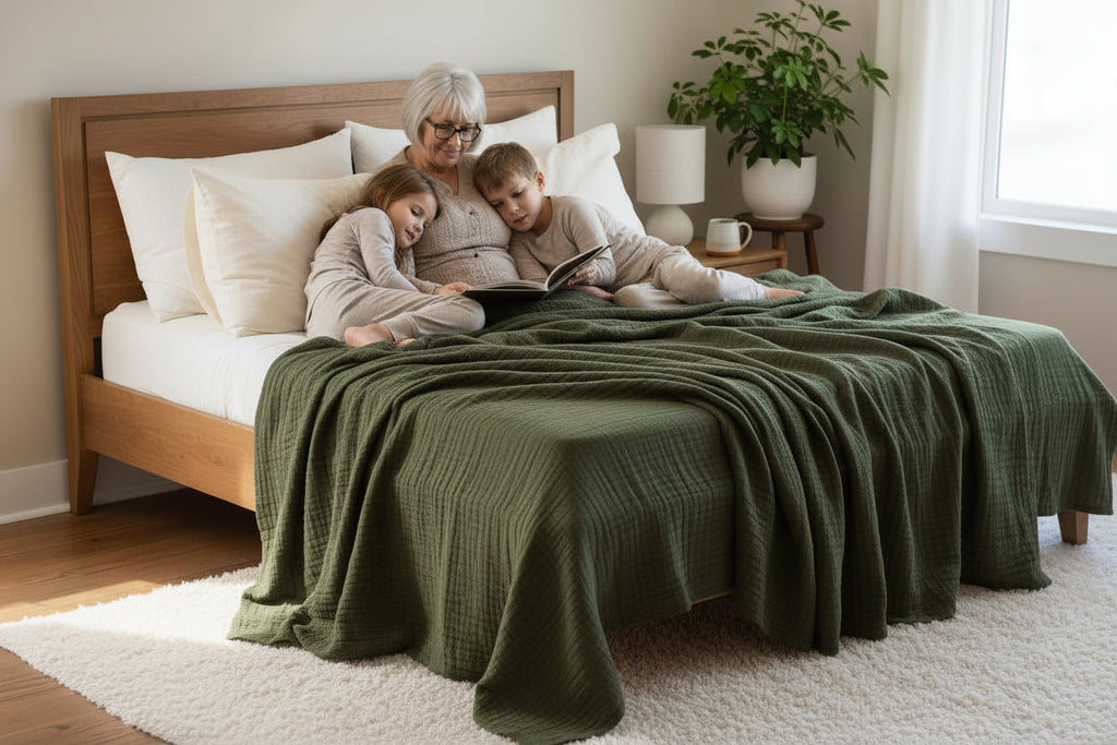 Cozy Throw Blanket, Extra Warm 10 Layer for Sofas, Beds and Relaxing at Home, 4 Sizes and 9 Colors image 4