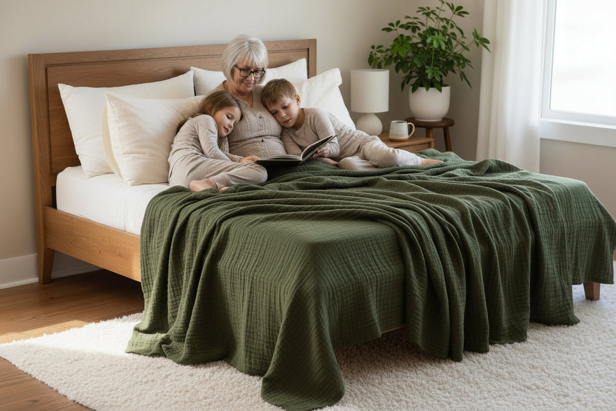 Cozy Throw Blanket, Extra Warm 10 Layer for Sofas, Beds and Relaxing at Home, 4 Sizes and 9 Colors image 4