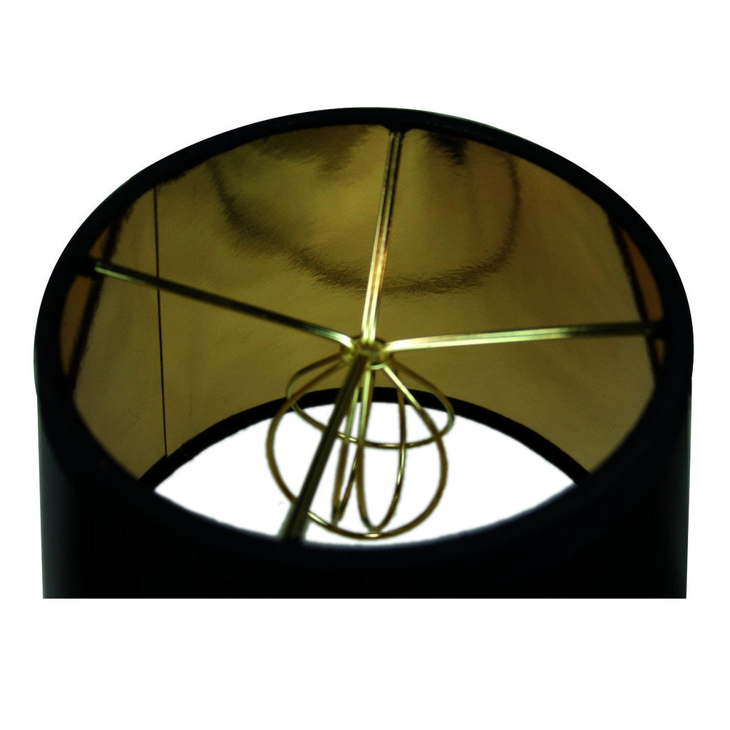 Lamp Shade, 8"W x 7"H Black CLIP ON Empire Hard Back for Lamp Replacement, Reading Corners and Living Spaces image 4