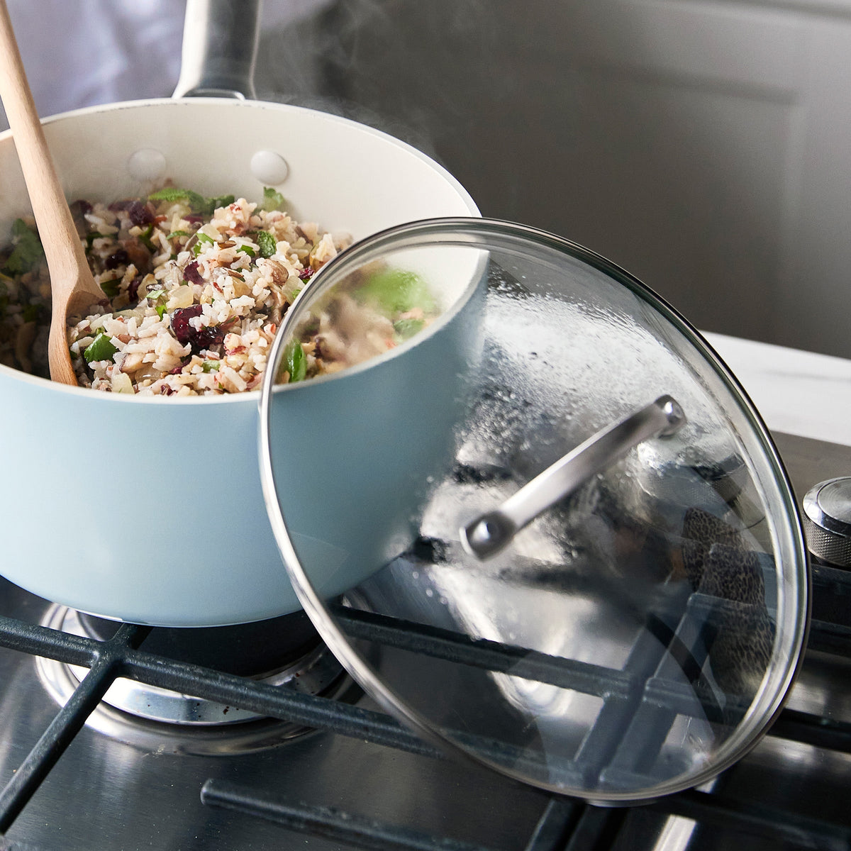 Cookware Lid, Glass 8", Stainless Steel Construction for Kitchen Cookware and Daily Meal Prep image 4